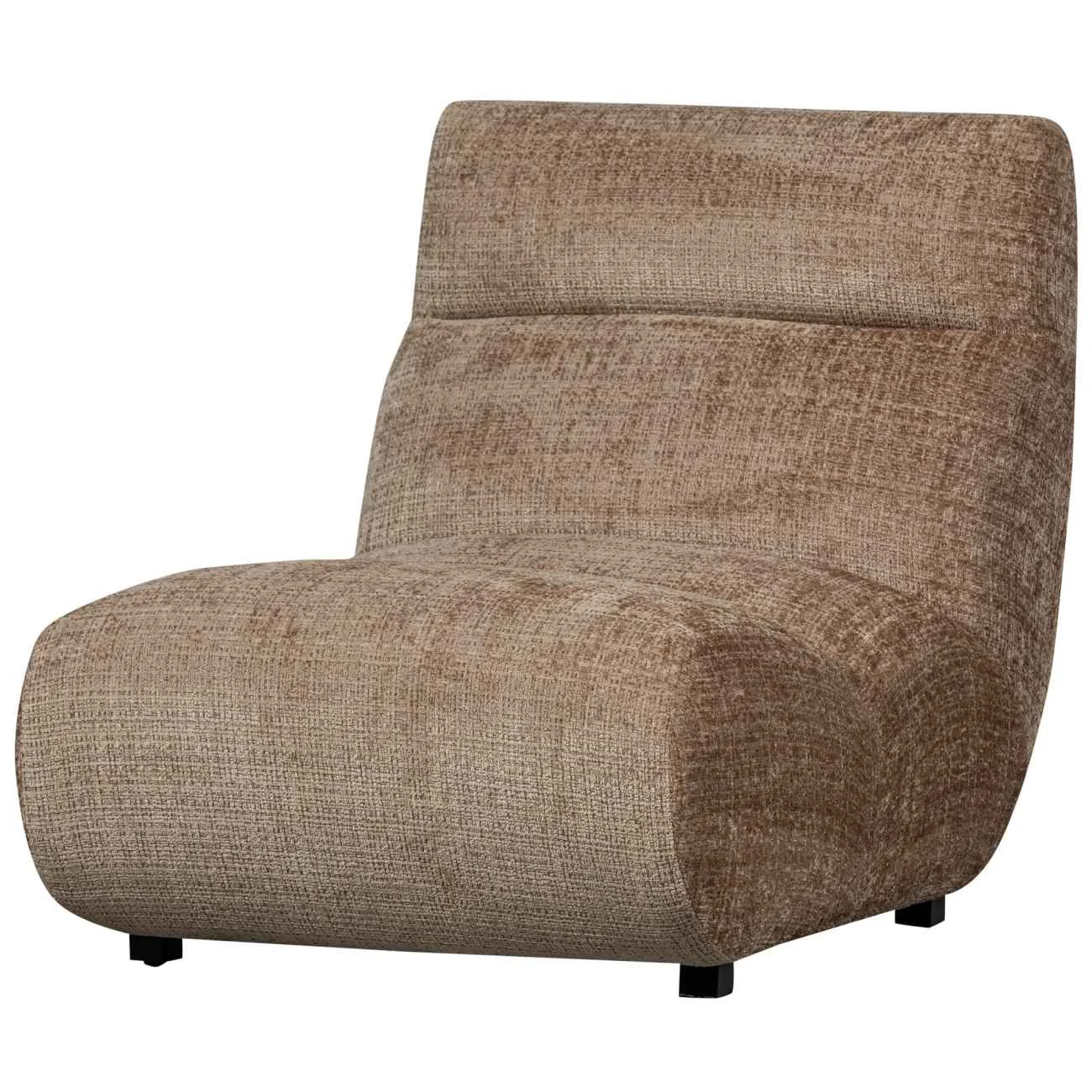 Sessel Observe aus Chenille-Stoff, modern Retro Chic Design, braun, bequem gepolstert