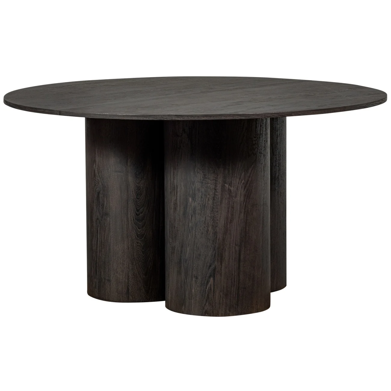 Esstisch Oona aus MDF-Holz, modern rund, dunkelbraun, Ø 140 cm, für 4–6 Personen
