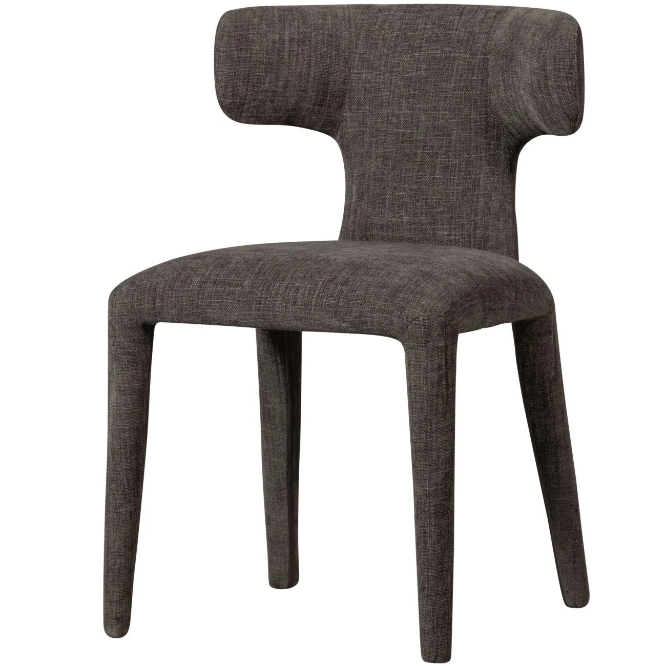Esszimmerstuhl Permit aus Webstoff, Retro Chic, Grau, bequem gepolstert für Dein Zuhause - Woood