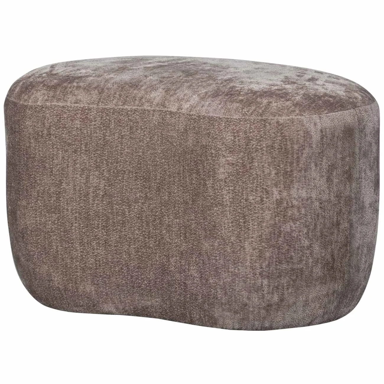 Hocker Popular aus Chenille-Stoff, organisches Design, taupe, weich gepolstert für Dein Zuhause