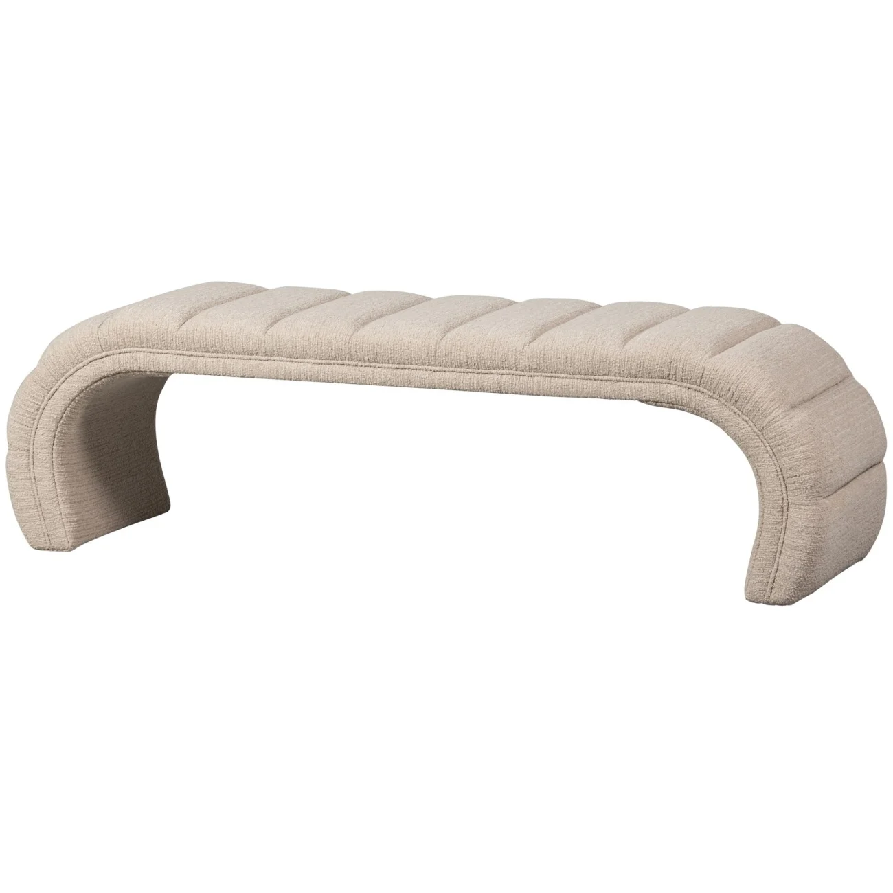 Bank Traffic aus Webstoff, modernes Design, gepolstert, Natur, 160 cm breit - Woood
