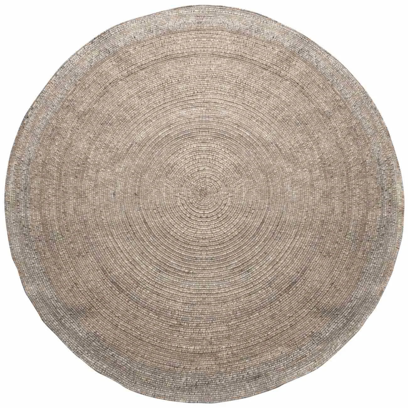 Teppich Utopia aus Wolle, rundes Design, modern skandinavisch, Natur, Ø 200 cm - Woood