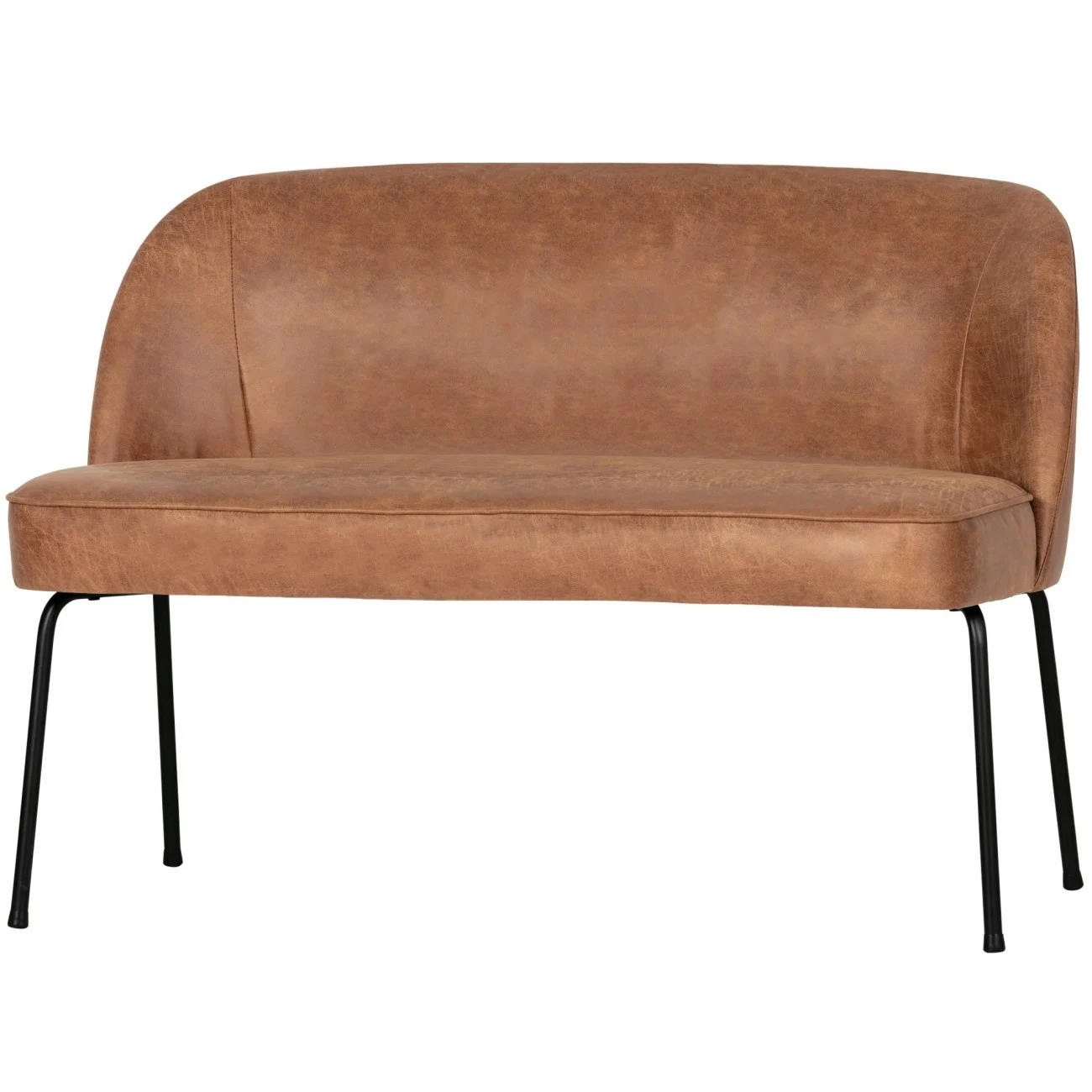 Bank Vogue aus Kunstleder, modernes Design, cognacbraun, komfortabel gepolstert, 120 cm - Woood