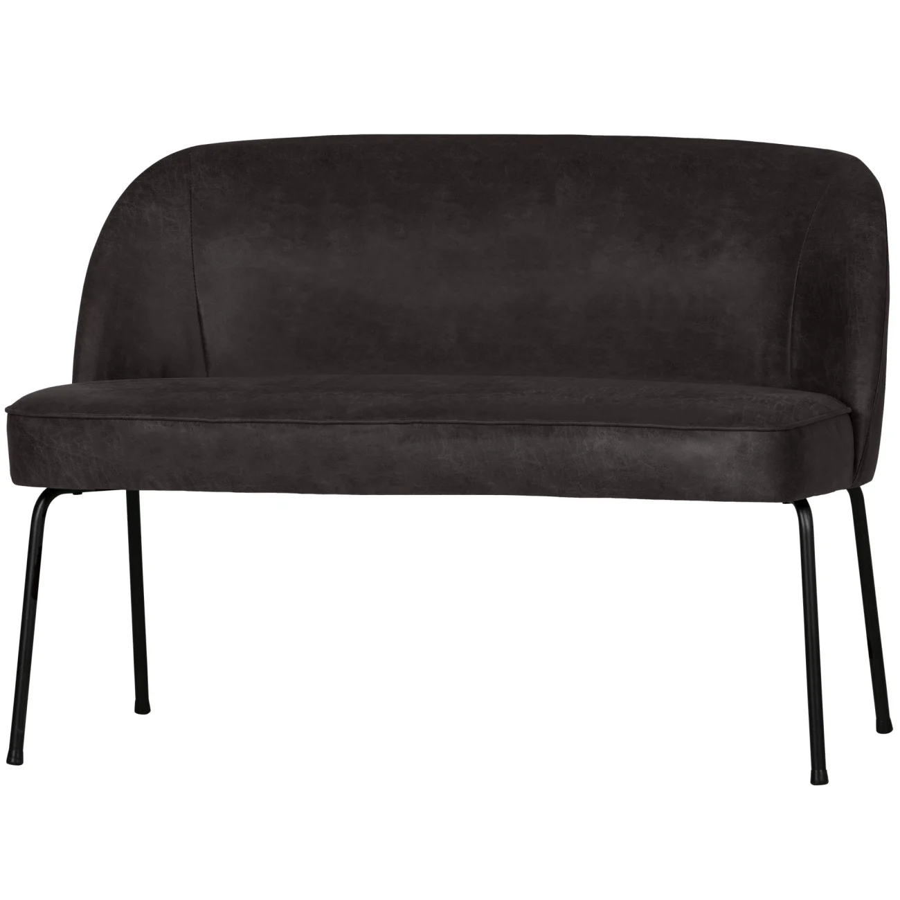Bank Vogue aus Kunstleder, modern gepolstert, Schwarz, 120 cm, komfortabel für 1–2 Personen - Woood