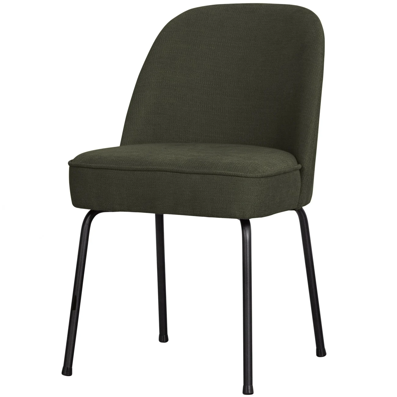 Esszimmerstuhl Vogue aus Webstoff, modern gepolstert, grün, Metallgestell schwarz - Woood