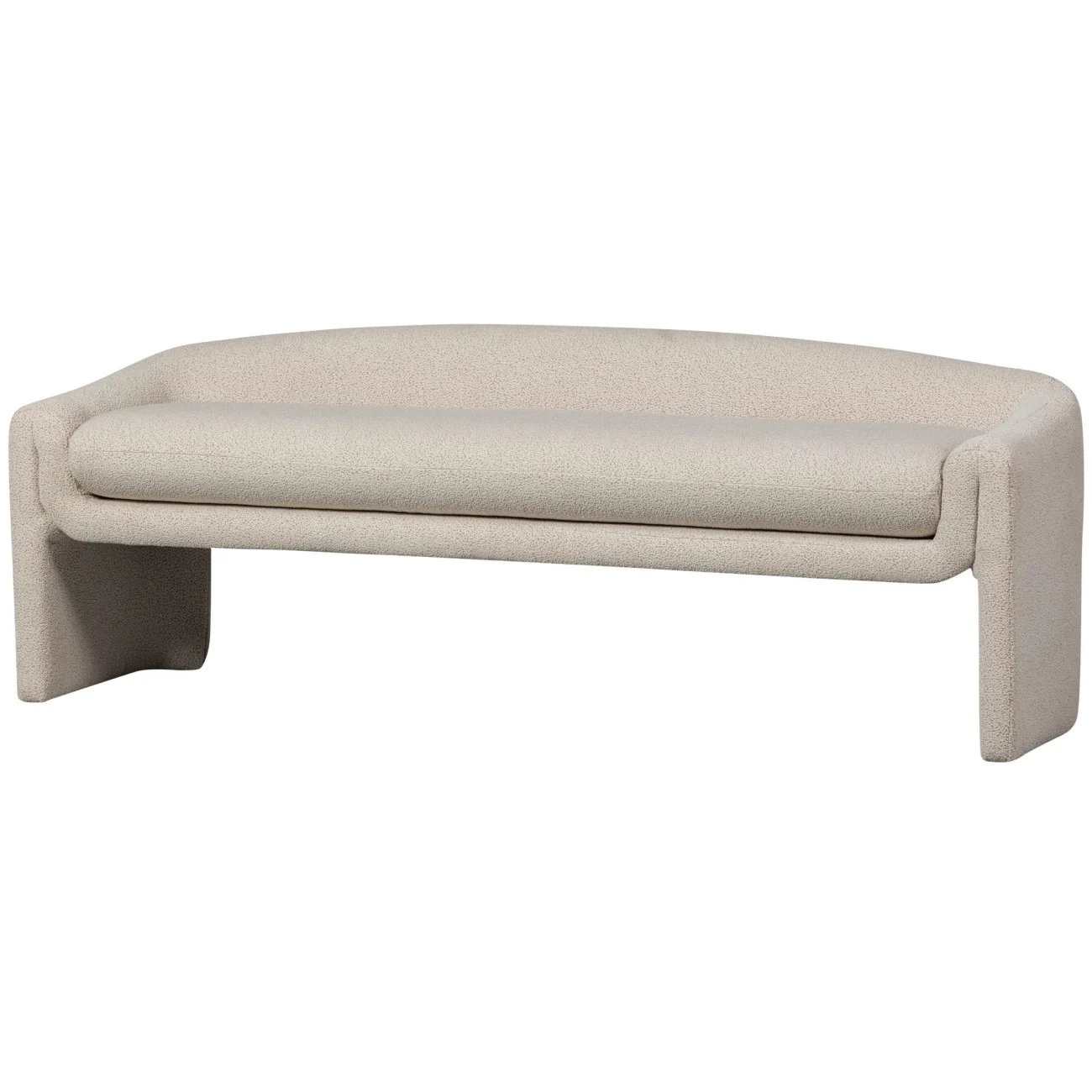 Bank Zone aus Webstoff, modernes Design, gepolstert, Beige, komfortabel für 1–2 Personen - Woood