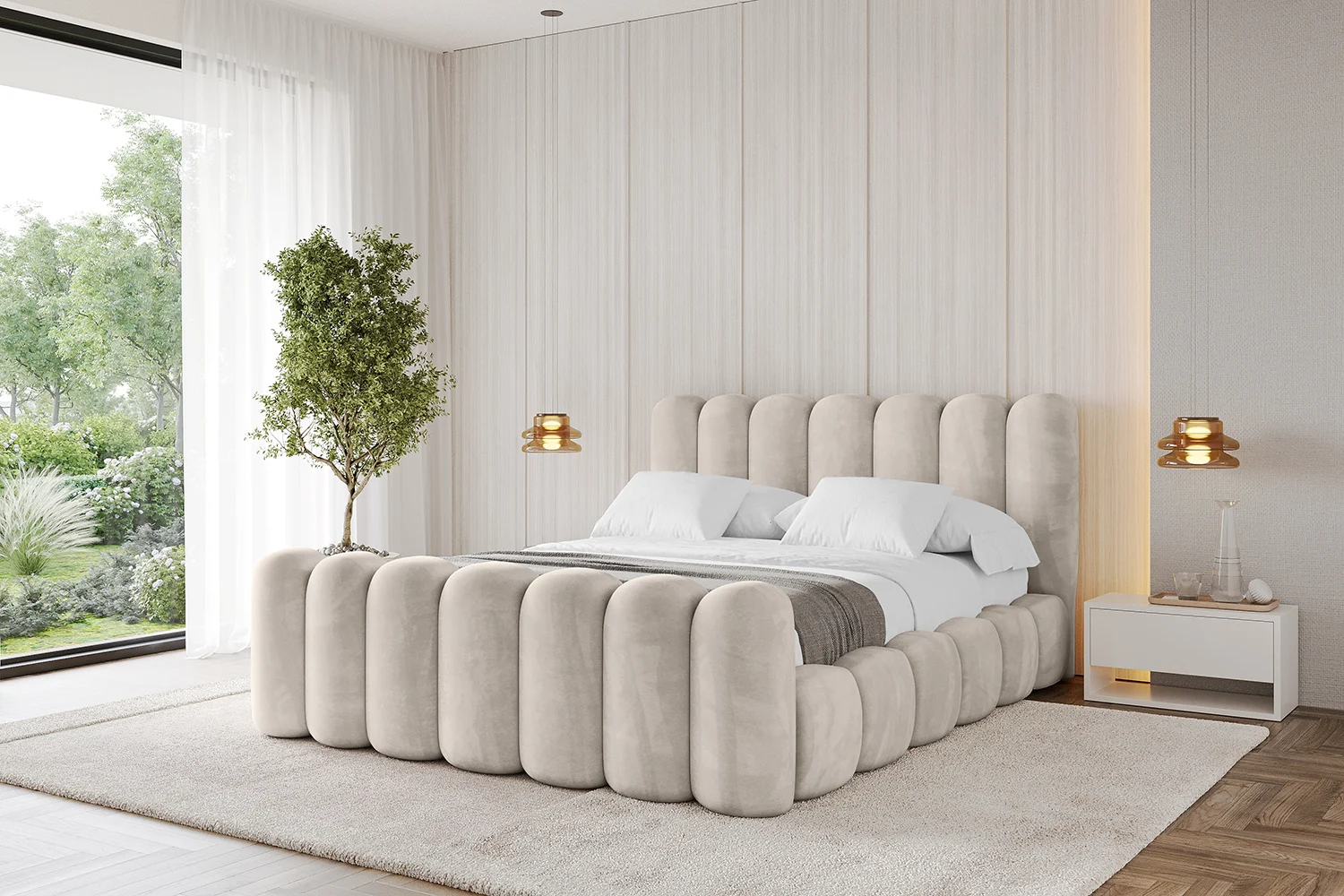 Polsterbett SENA-Z Beige - Casablanca 2301 120x200 cm