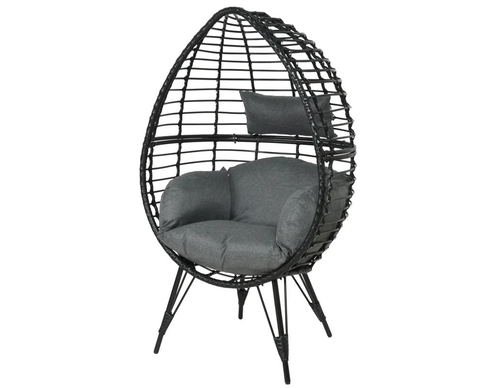 Kaemingk Evora Ei-Stuhl stehend Wicker schwarz