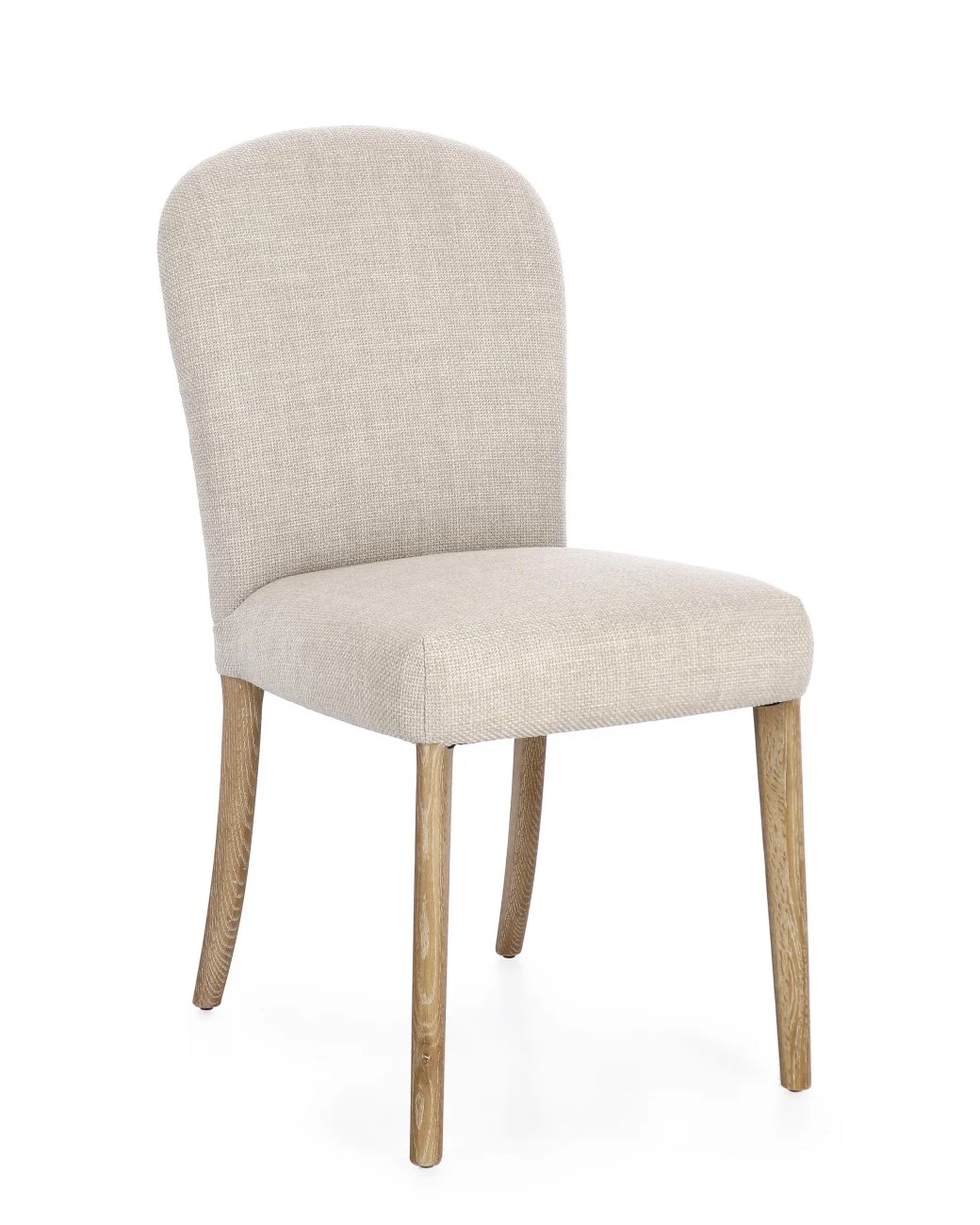 Esszimmerstuhl Sofia aus Stoff, modernes Design, Natur, gepolstert, Eschenholz-Gestell