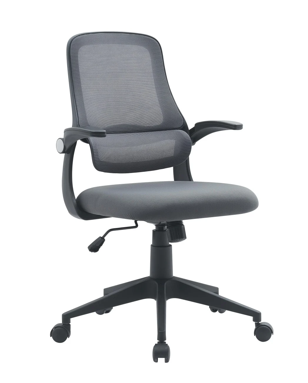 Bürostuhl Gilmore mit Armlehne, ergonomisches Netzgewebe, modern, höhenverstellbar, grau - Bizzotto