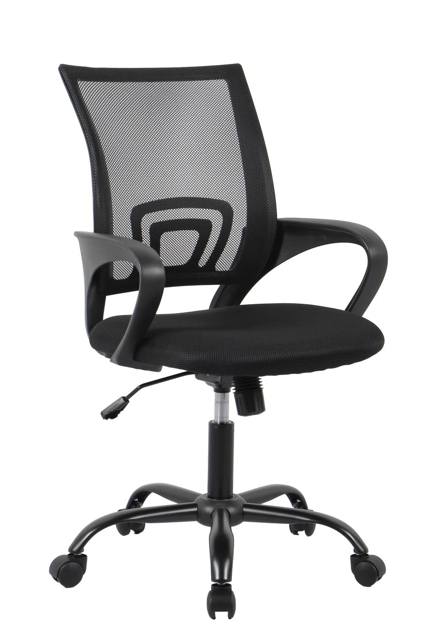 Bürostuhl Jerez mit Armlehne, ergonomisches Netzgewebe, modern, schwarz, höhenverstellbar - Bizzotto