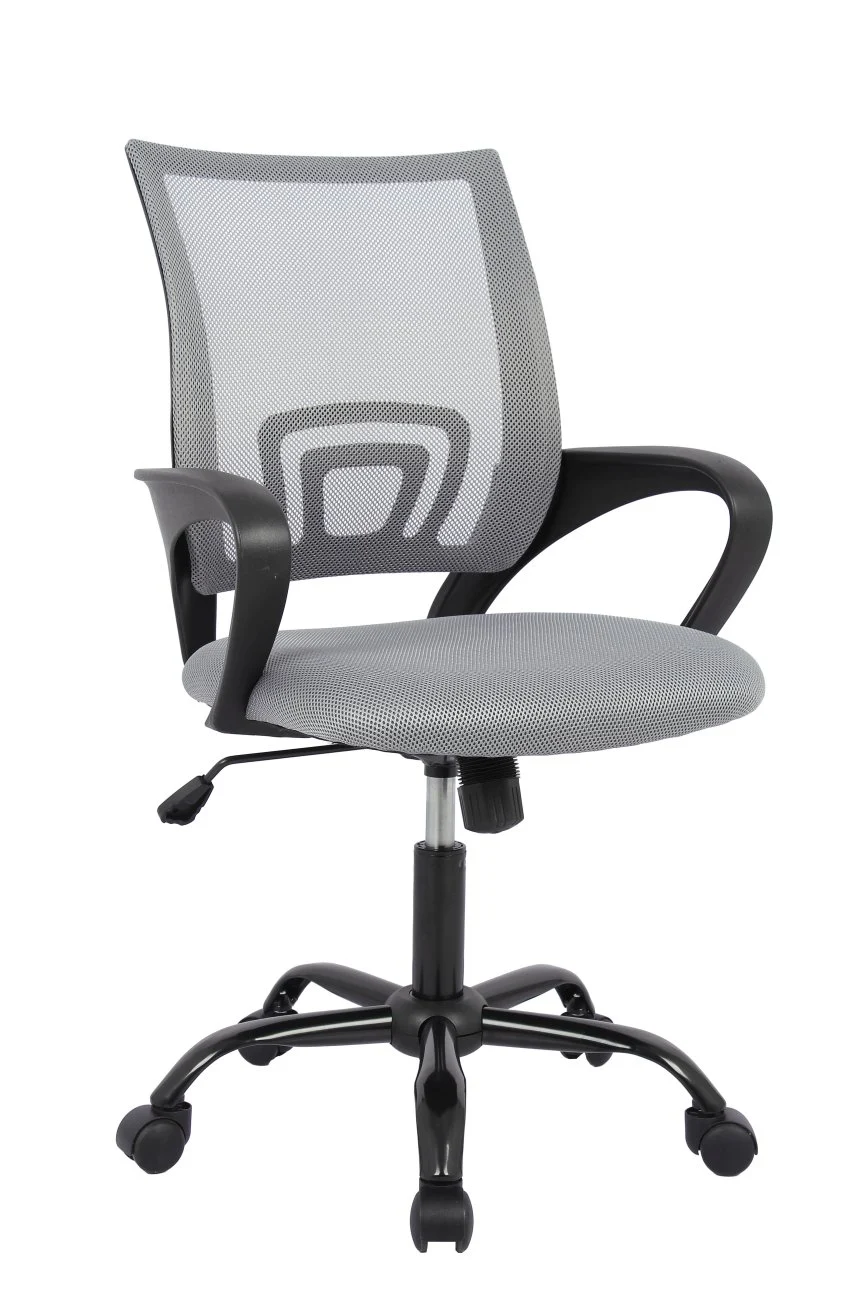Bürostuhl Jerez mit Armlehne, höhenverstellbar, modern, gepolstert, Stoff grau, mit Rollen - Bizzotto