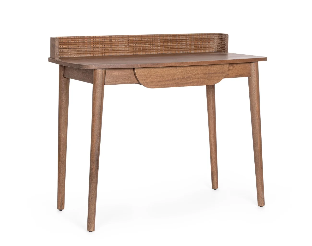 Schreibtisch Sanat aus Mangoholz, Retro Chic Design, braun lackiert, 100 cm breit - Bizzotto