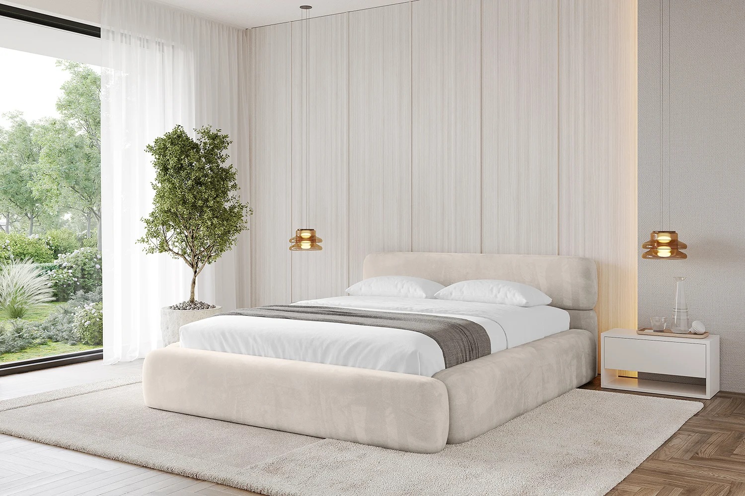 Polsterbett ENORA-v1 Beige - Casablanca 2301 120x200 cm
