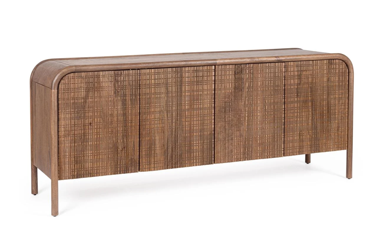 Sideboard aus Mangoholz, handgefertigte Schnitzereien, Retro Chic, braun, 180 cm - Bizzotto