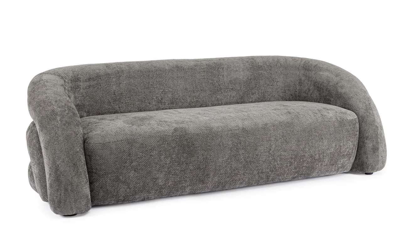 Sofa Clemence aus Stoff, gepolstert, modernes Design, dunkelgrau, 2–3 Sitzplätze - Bizzotto