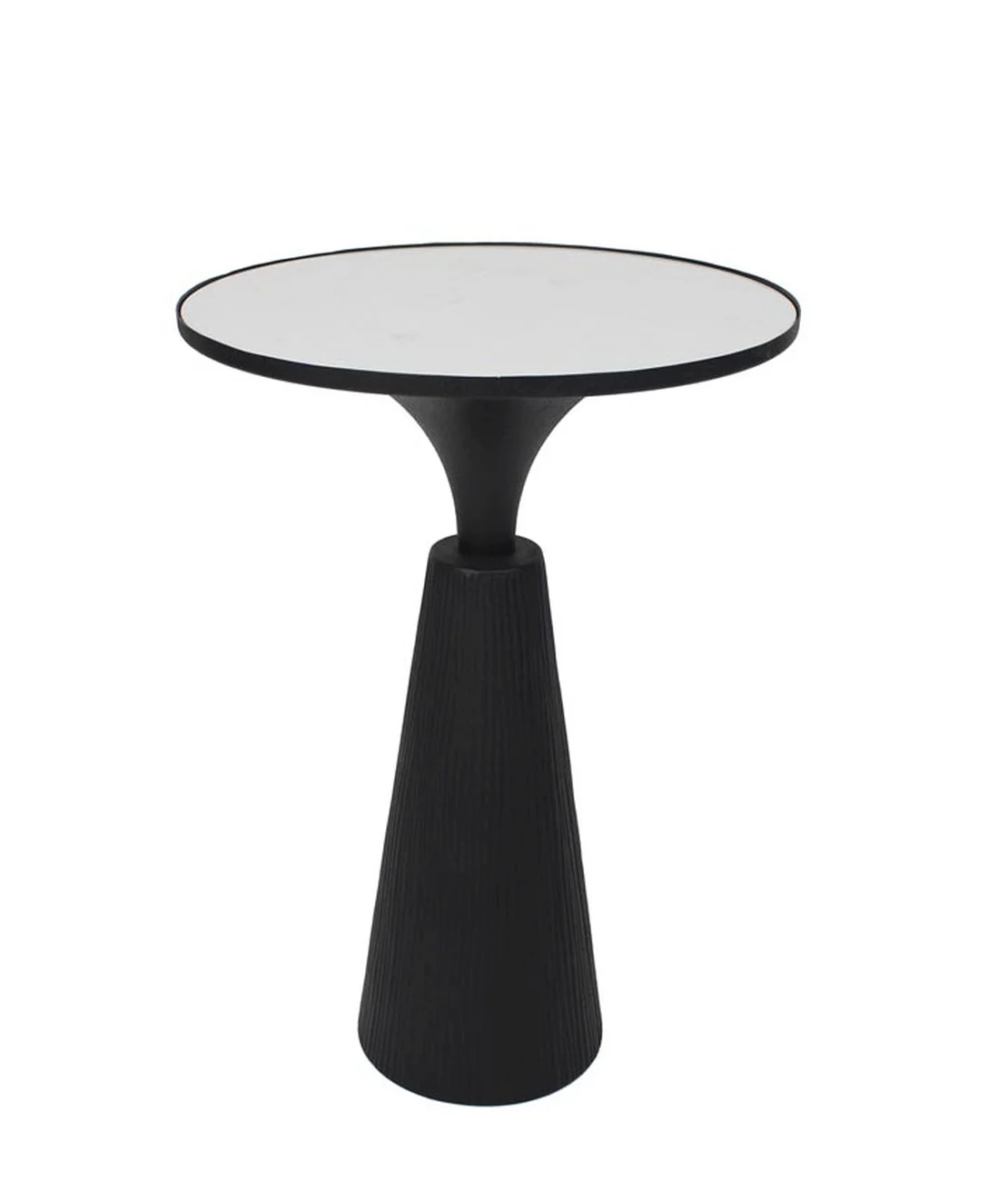 Couchtisch Rondel aus Marmor, modern mit Metallgestell, rund, schwarz, Ø 51 cm - Bizzotto