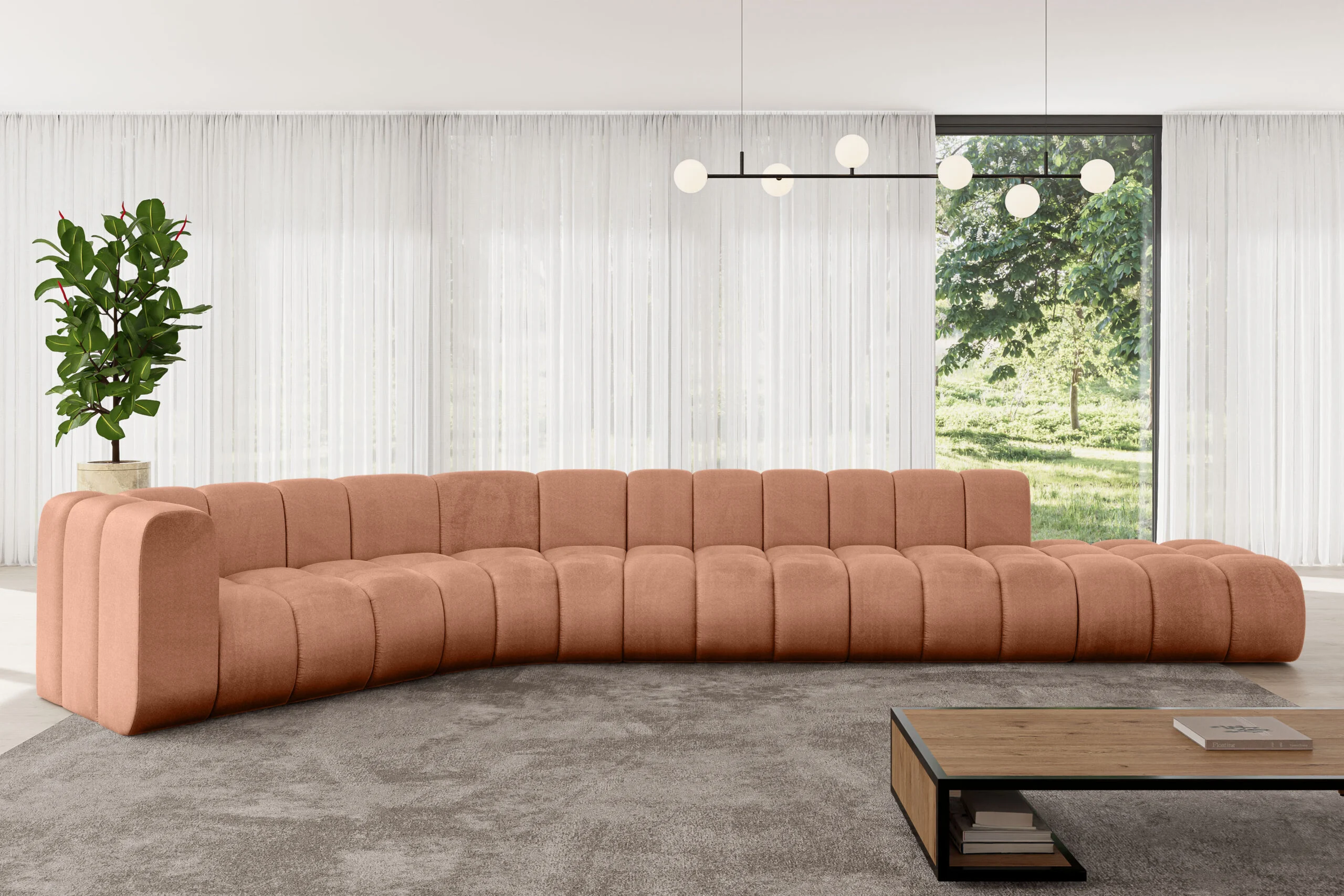 Ecksofa Tilmo-L2 Apricot - Monolith 61