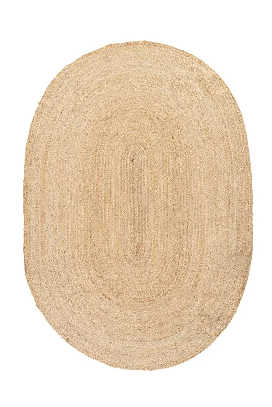 Teppich Taniko aus Jute, skandinavisches Design, oval, natur, 170x240 cm, pflegeleicht - Bizzotto