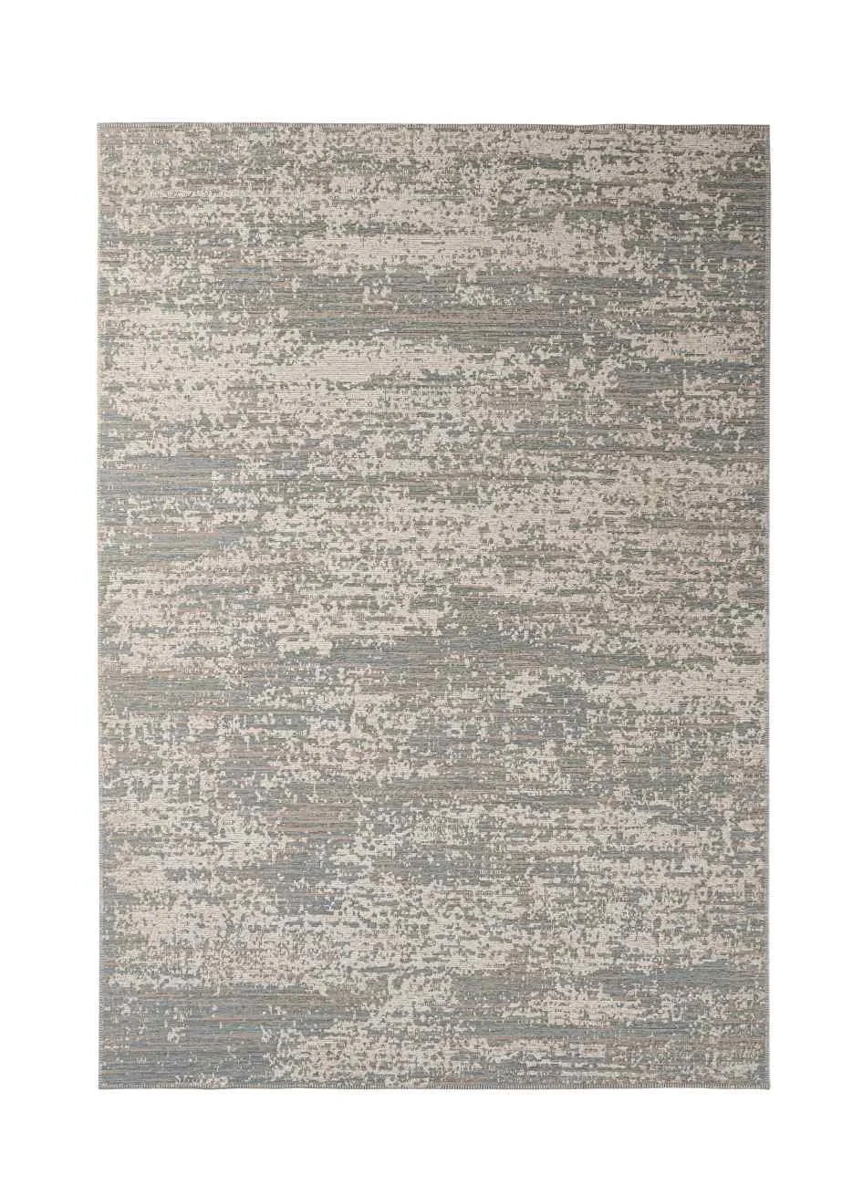 Teppich Silva aus Stoff, modernes Design aus Jute und recyceltem Polyester, hellblau/creme, 160x230 cm - Bizzotto