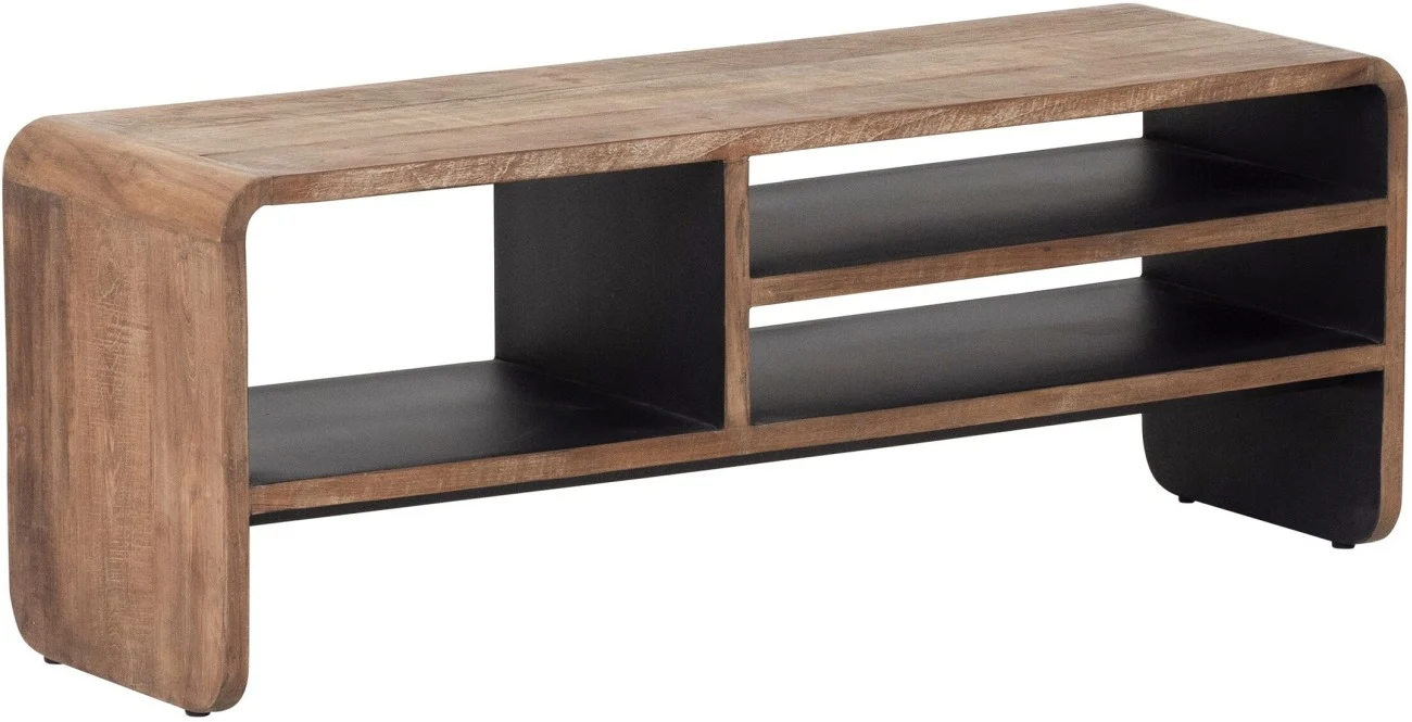 TV Board Evo aus recyceltem Teakholz, klassisch, natur, 120 cm breit, dtp Home