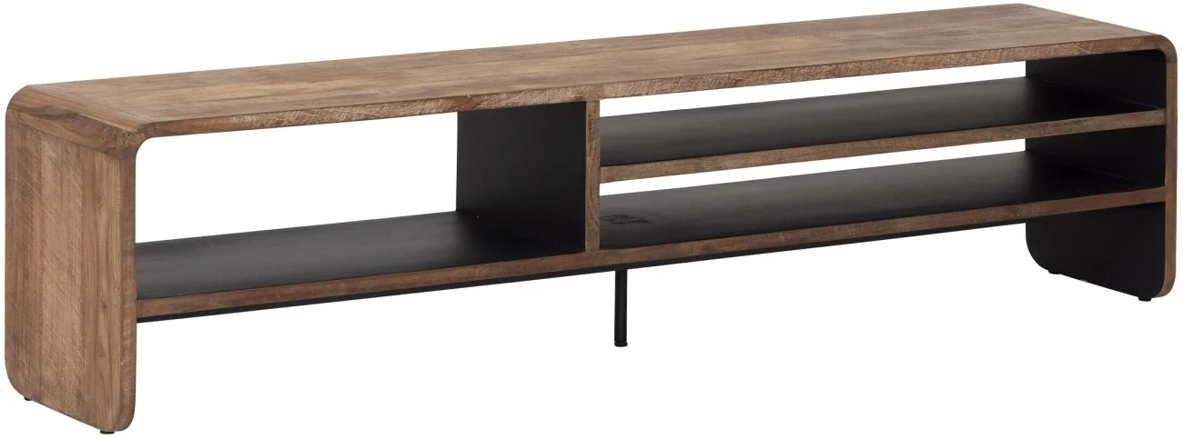 TV Board Evo aus recyceltem Teakholz, klassisch, Natur, 190 cm, 3 Fächer - dtp Home