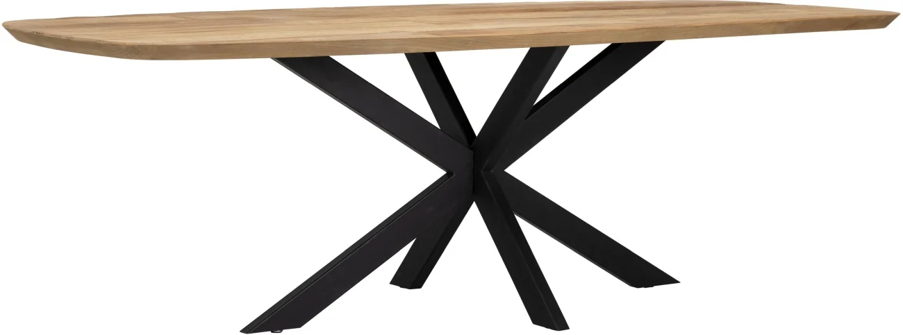Esstisch Evo aus recyceltem Teakholz, modern und massiv, Natur, 240 cm, für 8–10 Personen - dtp Home