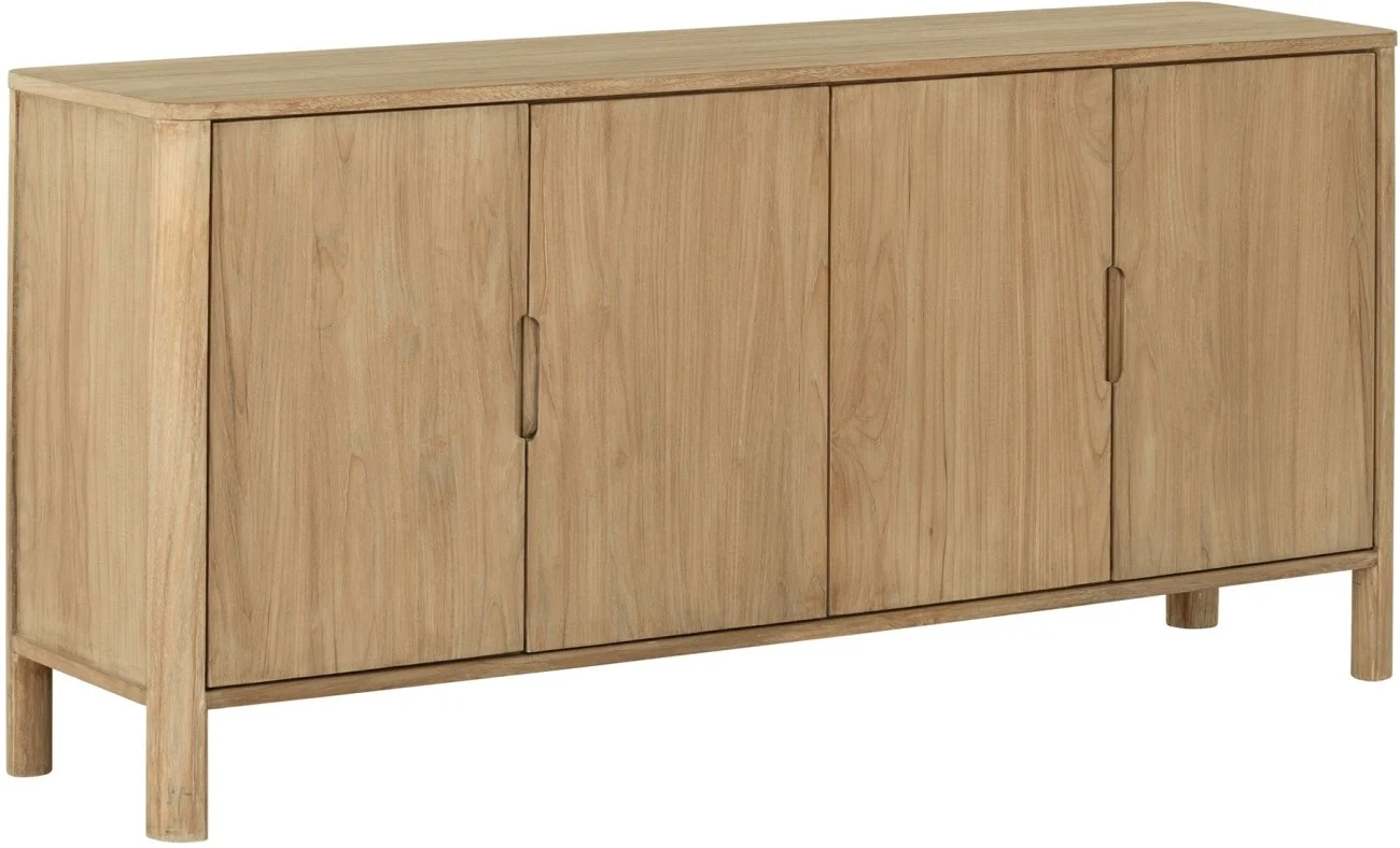 Sideboard Forte aus Teakholz, skandinavisches Design, natur, 160 cm breit, vier Türen - dtp Home