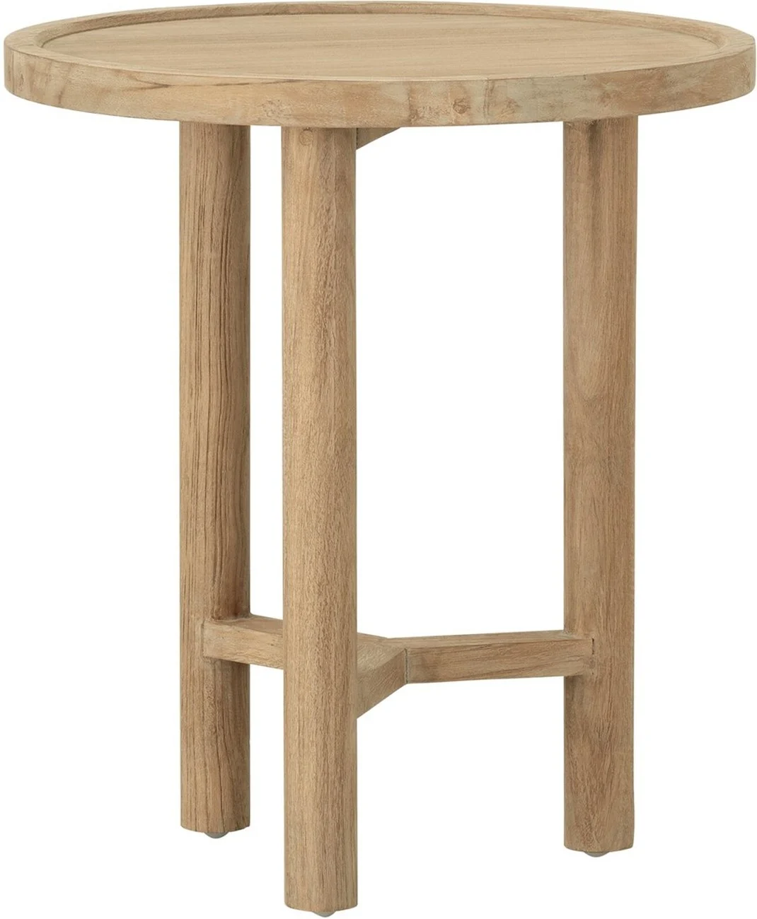 Beistelltisch Forte aus Teakholz, skandinavisches Design, rund, natur, Ø 40 cm - dtp Home