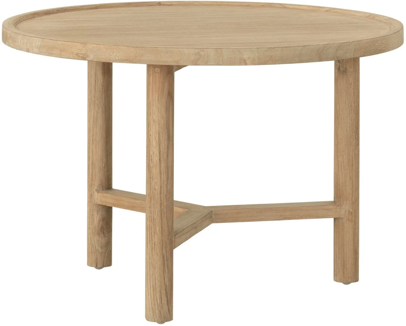 Couchtisch Forte aus Teakholz, skandinavisches Design, rund, natur, Ø 60 cm - dtp Home