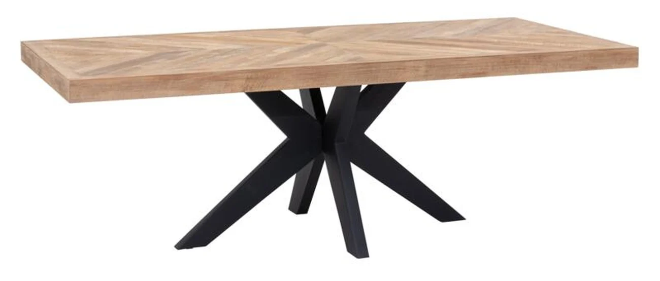 Esstisch Einstein aus recyceltem Teakholz, Massiv, rechteckig, Natur, 220 cm, für 6–8 Personen - dtp Home