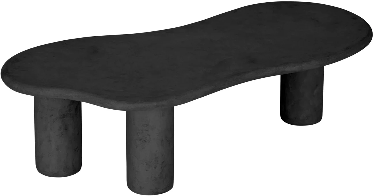 Couchtisch Curva aus Mortex, organisches Design, modern, Pepper Dunkelgrau, 130x69 cm - dtp Home