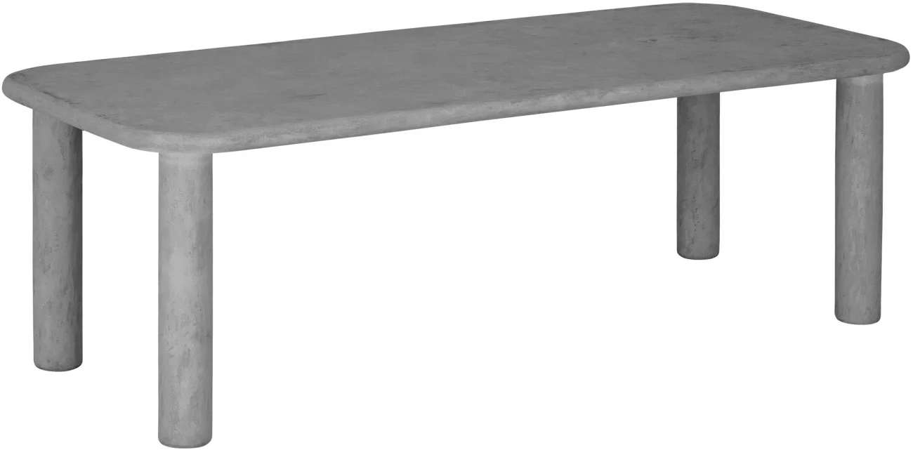 Esstisch Clio aus Mortex, modernes Design, rechteckig, grau Dusk, für 6–8 Personen - dtp Home