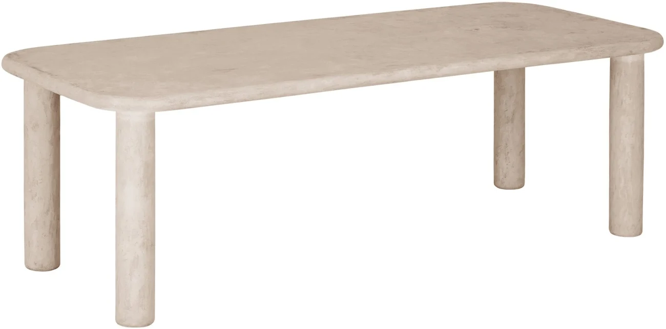 Esstisch Clio aus Mortex, moderner Stil, sandfarben, rechteckig, passend für 6–8 Personen - dtp Home