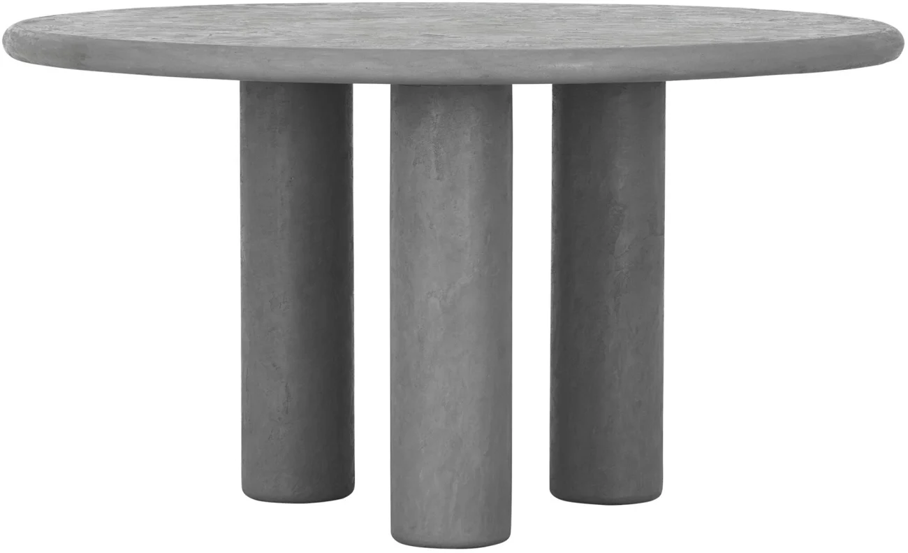Esstisch Clio rund aus Mortex, modernes Design, Dusk grau, für 4 Personen, Ø 140 cm - dtp Home
