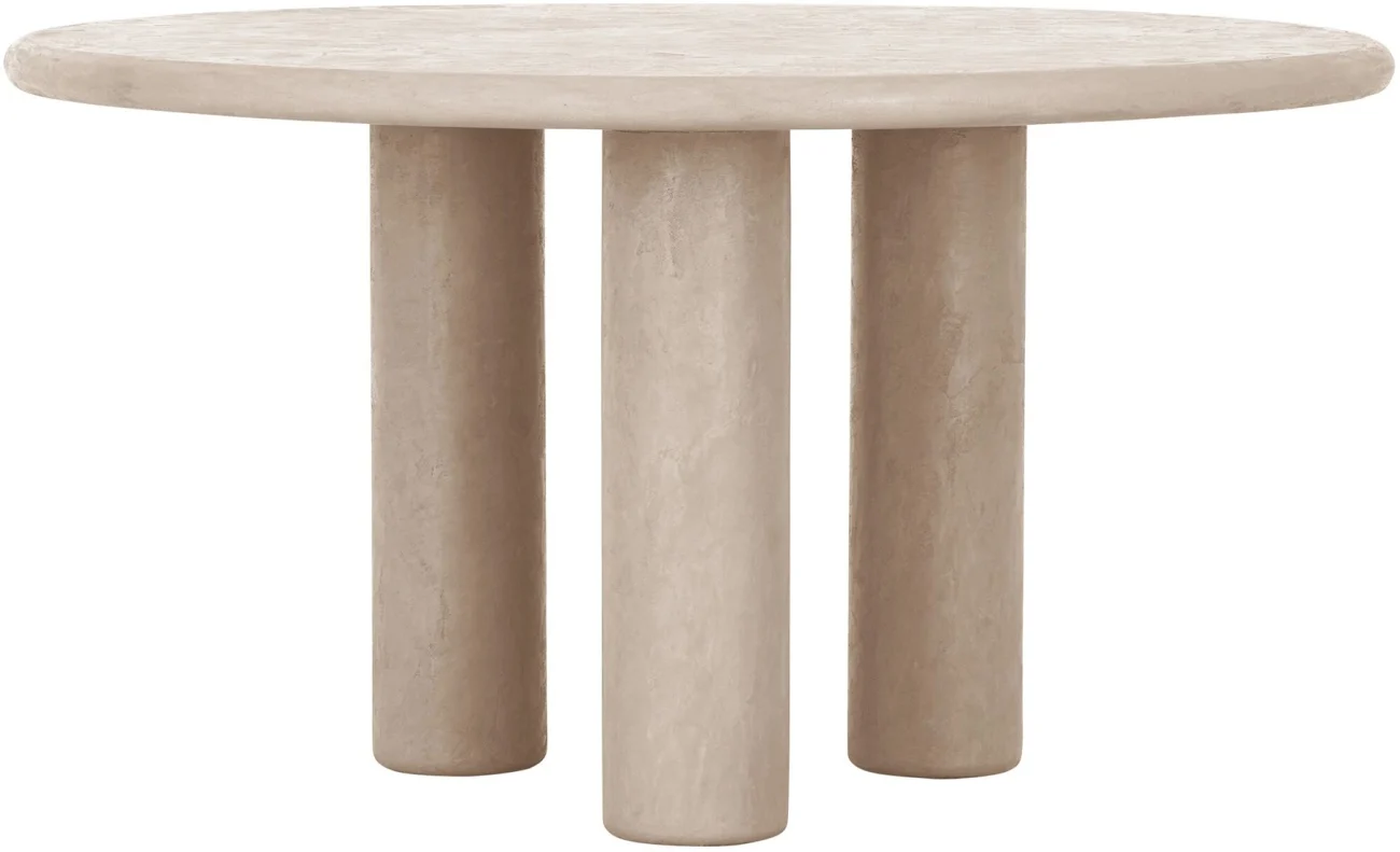 Esstisch Clio rund aus Mortex, modern, sandfarben, für 4 Personen, Ø 140 cm - dtp Home
