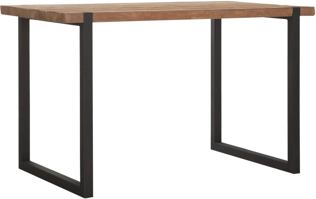 Bartisch Beam aus recyceltem Teakholz, modernes Design, Natur, Metallgestell Schwarz, 150 cm - dtp Home