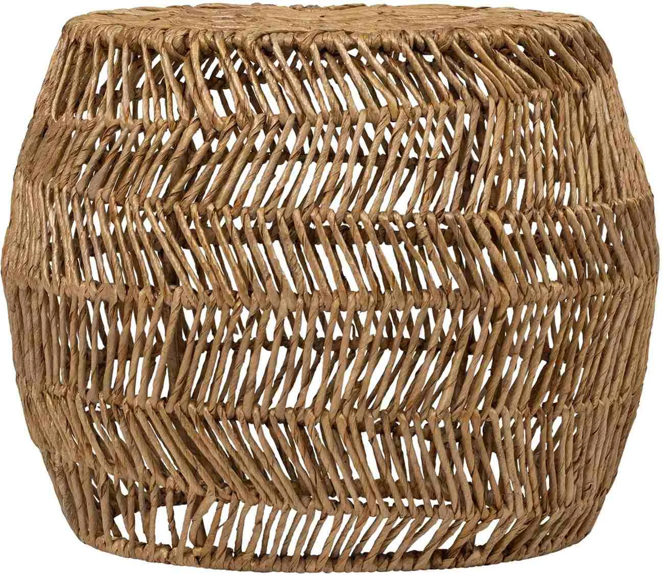 Beistelltisch Gracio aus Abaca, rundes Design im Boho Stil, naturfarben, Ø 44 cm - Must Living