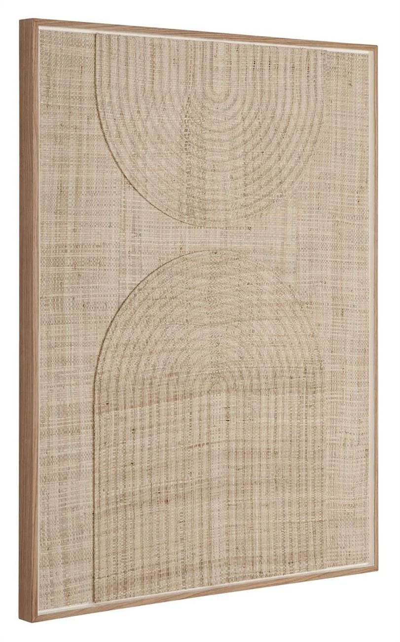 Wandpaneel Japanese Garden aus geflochtenen Palmenblättern, skandinavischer Stil, natur, 76x102 cm - Must Living