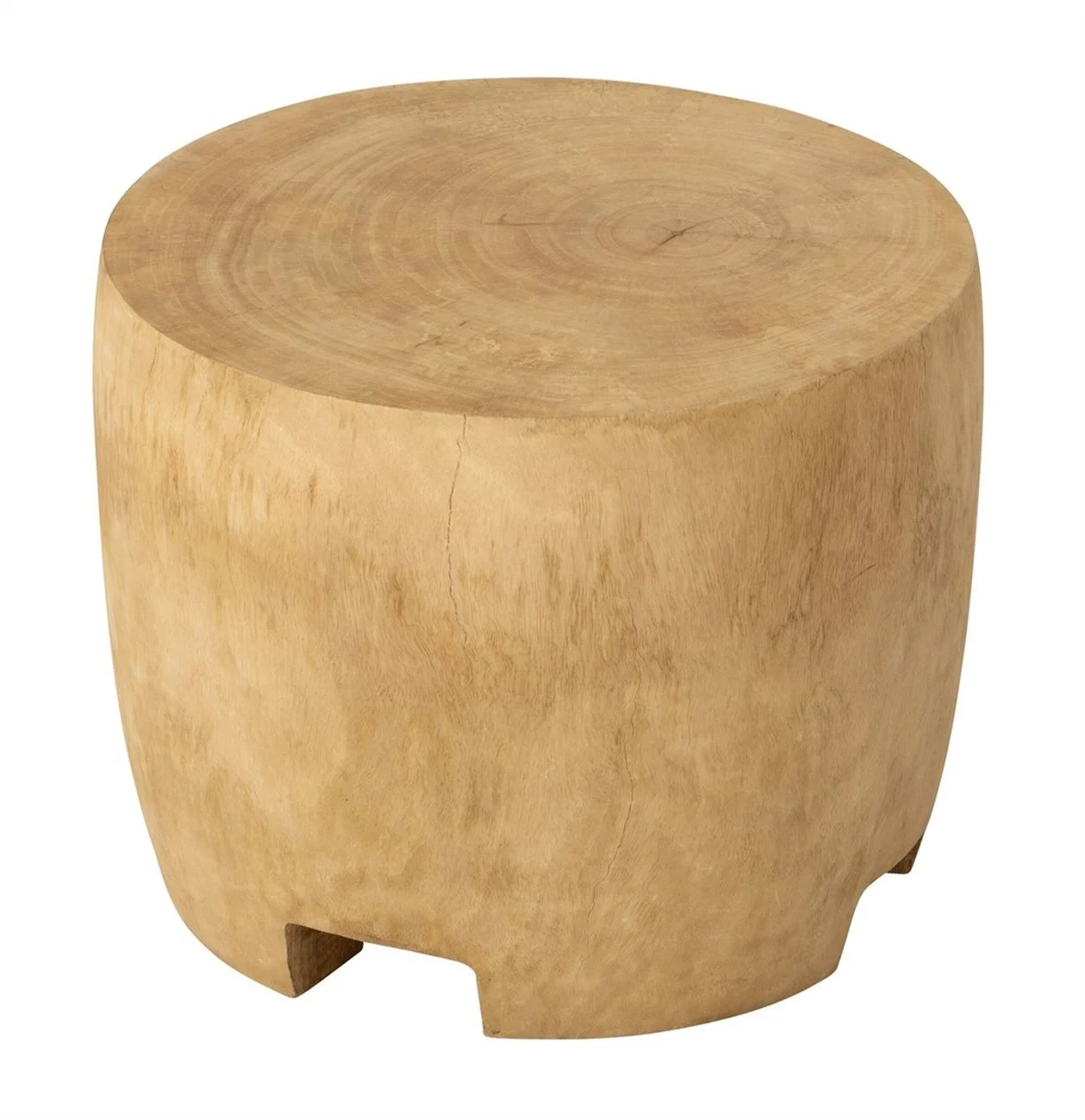 Beistelltisch Puro aus Suarholz, skandinavisches Design, natur, handgefertigtes Unikat, Ø 40 cm - Must Living