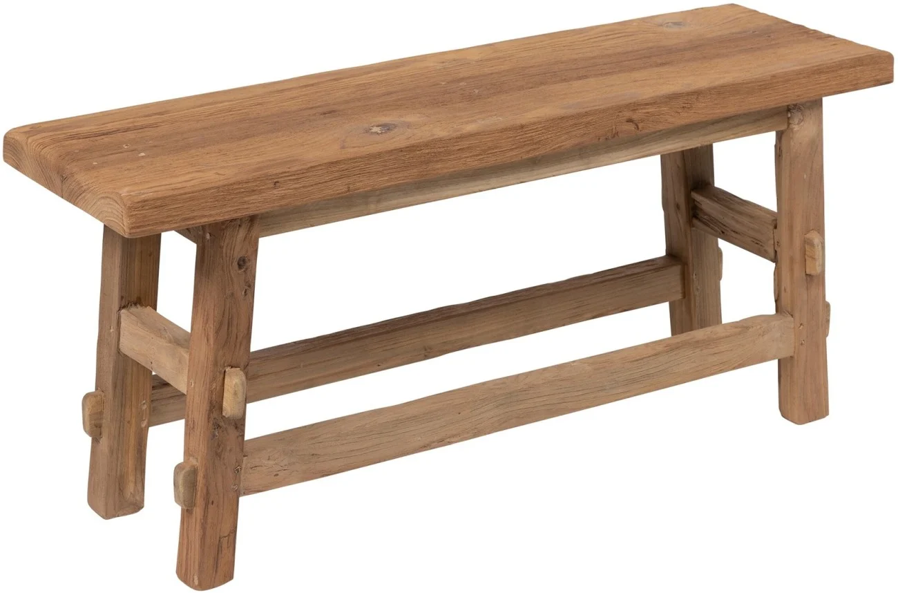 Bank Tuscany aus Teakholz, skandinavischer Stil, natur, 100 cm, robustes Design für den Innenbereich - Must Living