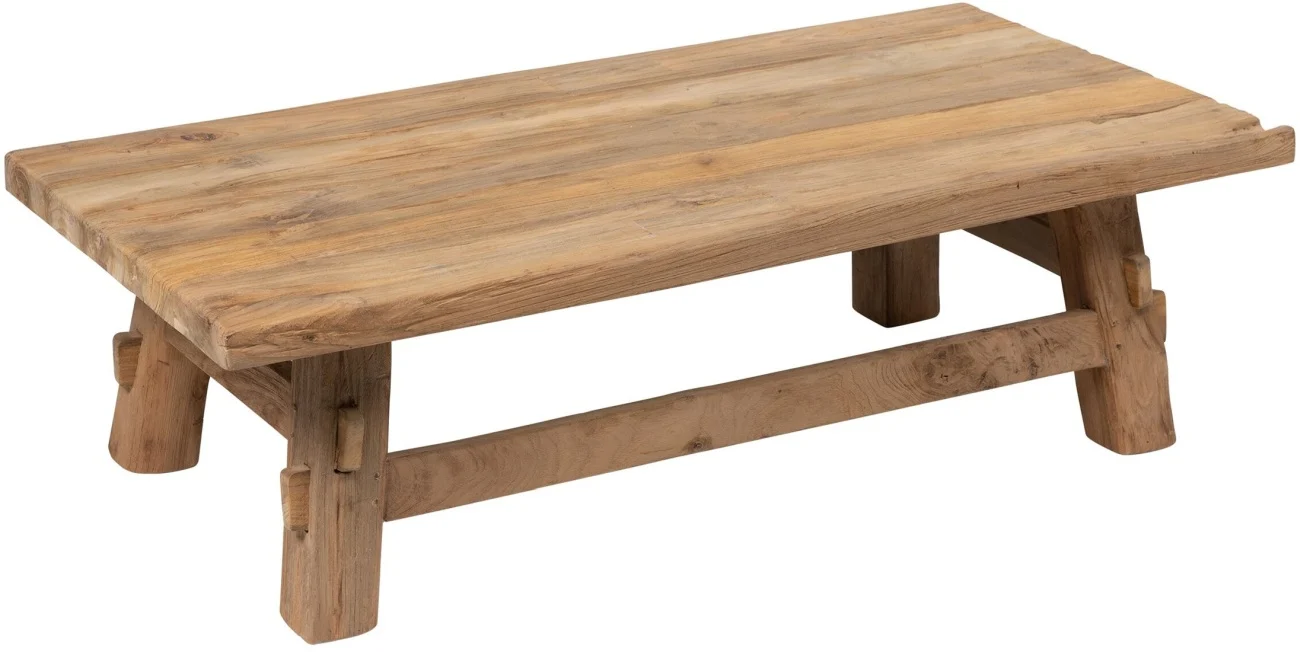 Couchtisch Tuscany aus Teakholz, massiv, rechteckig, natur, 120 cm, stilvolles Design - Must Living
