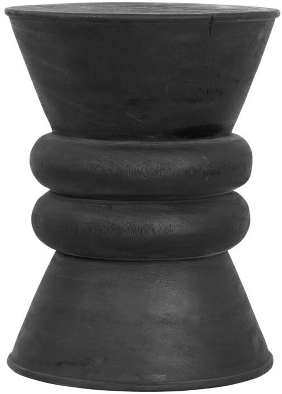 Beistelltisch Ring aus Suarholz, handgefertigt, modern, rund, schwarz, Ø 35 cm - Must Living