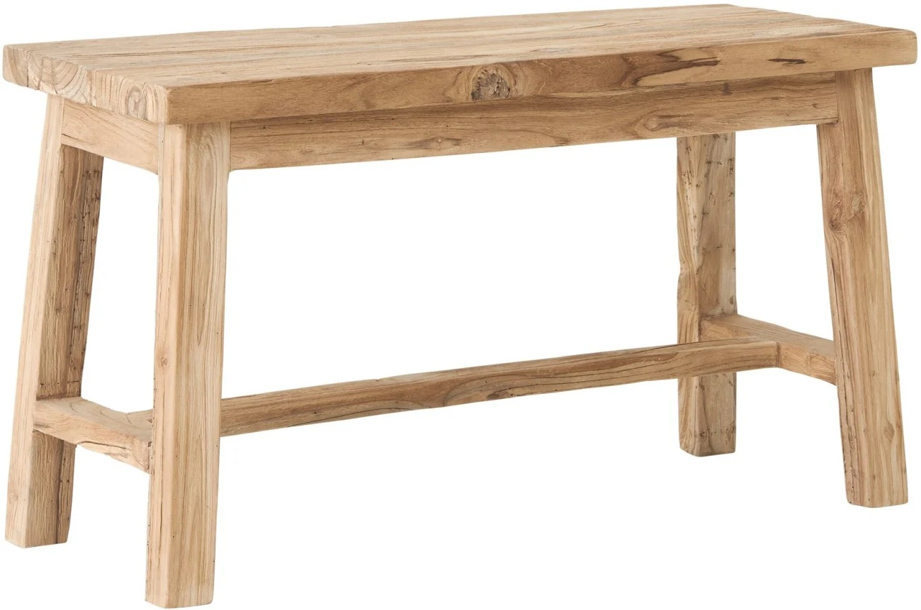 Bank Trinity aus recyceltem Teakholz, skandinavischer Stil, natur, kompakt für Indoor - Must Living