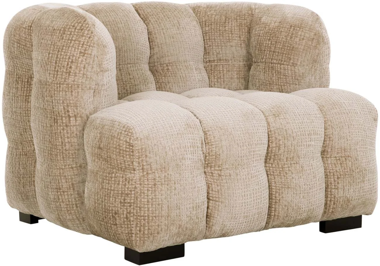 Sessel Mars aus Stoff, modern gepolstert, Sand Beige, komfortabel für dein Wohnzimmer - Must Living