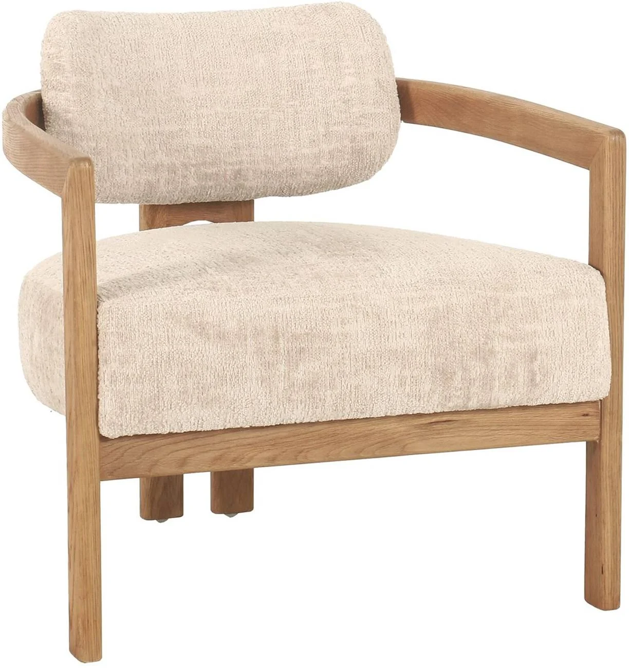 Sessel Kelly aus Stoff, skandinavisches Design, sand/natur, gepolstert und bequem - Must Living