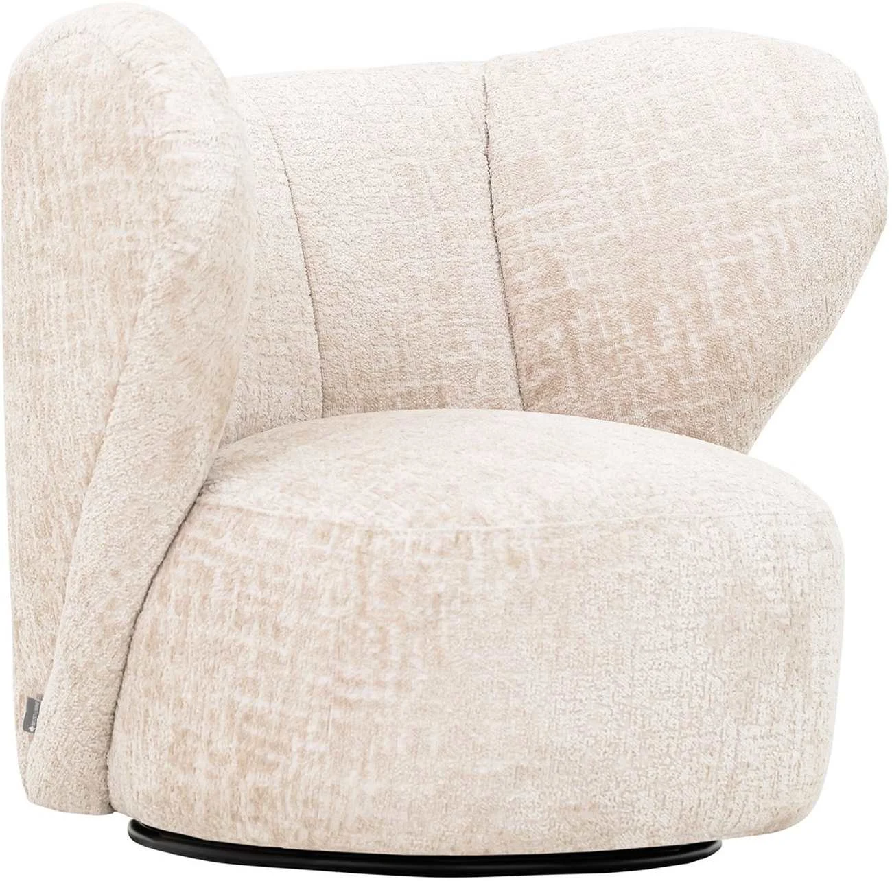 Drehsessel Turner aus Stoff, modern, sand, bequem gepolstert, drehbar für Dein Zuhause - Must Living