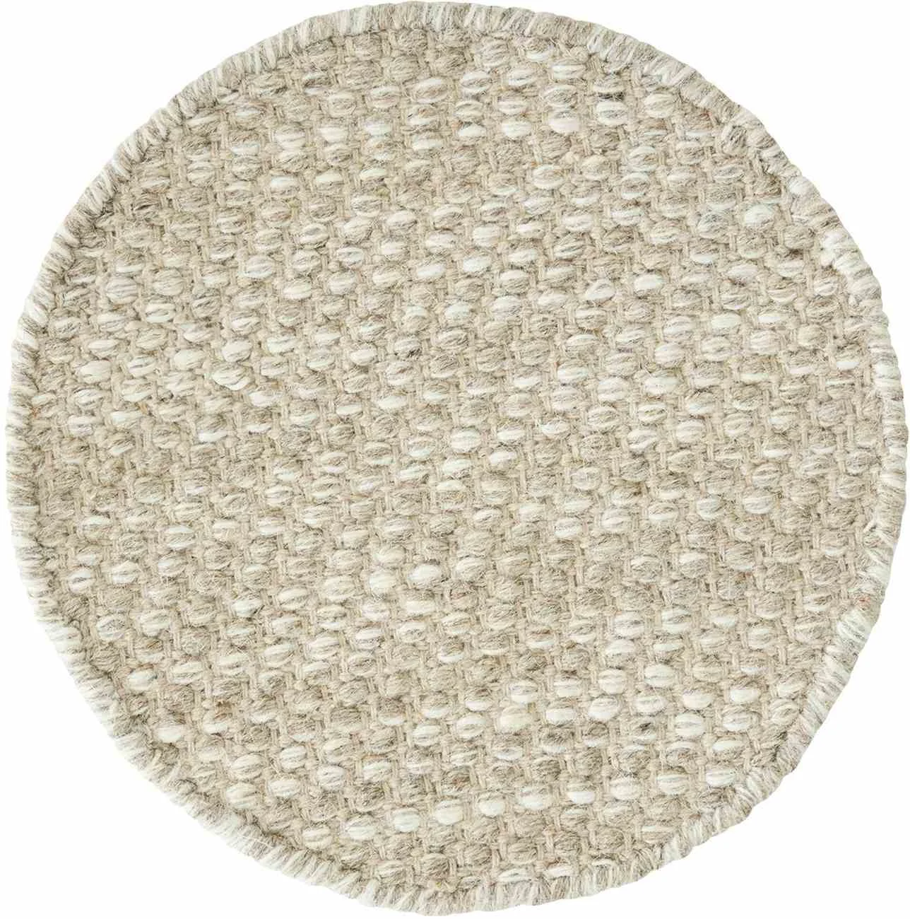 Teppich Asuri Stoff rund, modernes Design, Sand, Ø 200 cm, hochwertige Wollmischung - Must Living