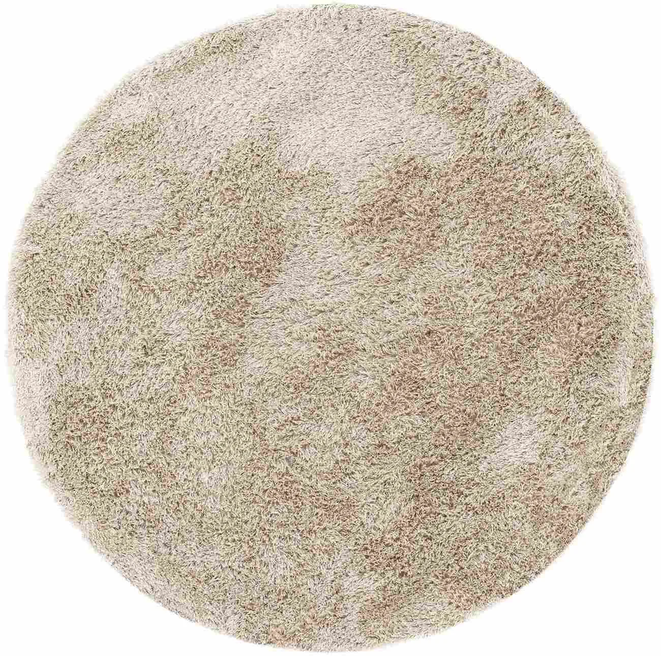 Teppich Crown aus Stoff, modern rund, Beige, Ø 250 cm, weiche Qualität für Dein Zuhause - Must Living