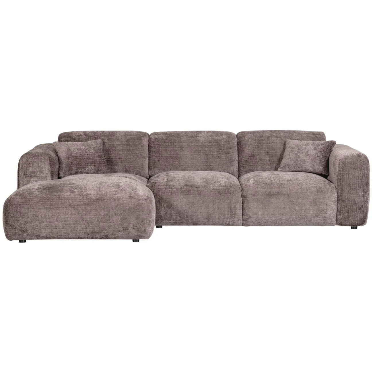 Chaiselongue Cloud aus Chenille-Stoff, modernes Ecksofa, links, taupe, hochwertige Polsterung
